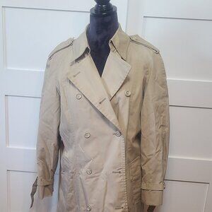 VTG London Fog Trench Coat, Beige,Size 16 Regular Classic Double-Breasted Style